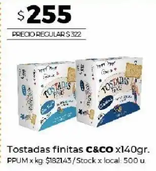 Tostadas finas cuisine & co x 140g