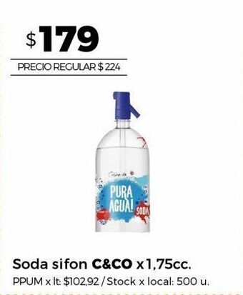 Jumbo Soda sifón c&co x 1,75l oferta