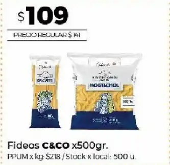 Disco Fideos cuisine & co x 500g oferta