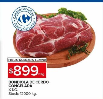 Carrefour Bondiola de cerdo congelada x kg oferta