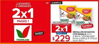 Carrefour Medallón de batata con masala veggieland x 4 un x 360g oferta