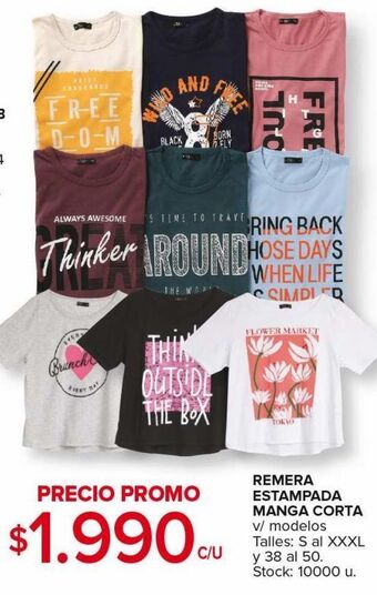 Carrefour Remera estampada manga corta v/ modelos oferta