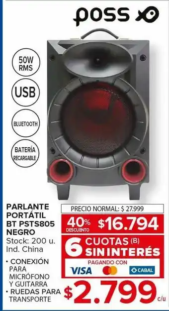 Carrefour Parlante portátil poss negro oferta