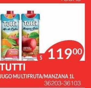 Masivos Tutti jugo multifruta-manzana 1l oferta