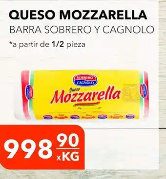 El Milagro Mayorista Queso Mozzarella Barra Sobrero Y Cagnolo oferta