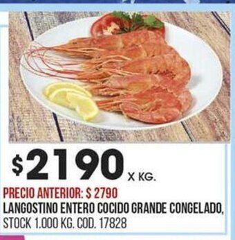 Coto Langostino Entero Cocido Grande Congelado oferta