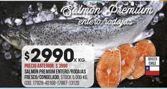 Salmón Premium Entero/Rodajas Fresco/Congelado