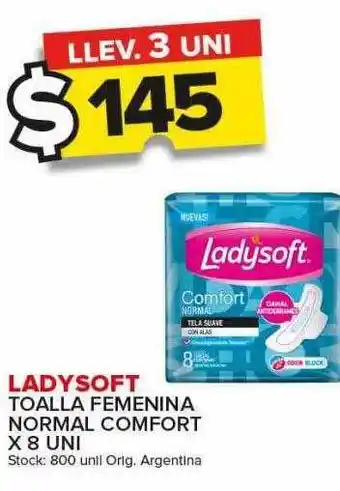Carrefour Maxi Ladysoft toalla femenina normal comfort x 8 oferta
