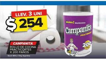 Carrefour Maxi Campanita rollo de cocina practicortes x 200 paños oferta