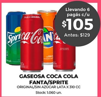 Supermercados Tadicor Gaseosa Coca Cola Fanta/Sprite oferta