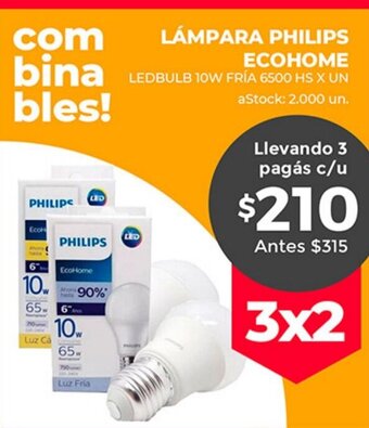 Supermercados Tadicor Lámpara Philips Ecohome oferta