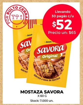 Supermercados Tadicor Mostaza Savora oferta