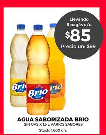 Supermercados Tadicor Agua Saborizada Brio oferta