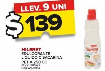 Carrefour Edulcorante hileret x 250cc oferta