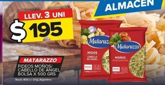 Carrefour Fideos matarazzo x 500g oferta