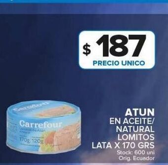 Carrefour Atún en aceite/natural carrefour x 170g oferta