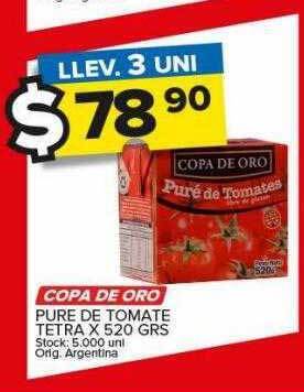 Carrefour Maxi Copa de oro pure de tomate tetra x 520 grs oferta
