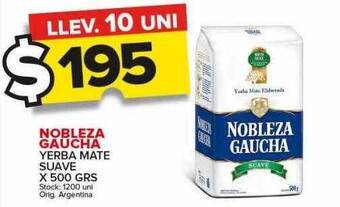 Carrefour Maxi Nobleza gaucha yerba mate suave x 500 grs oferta