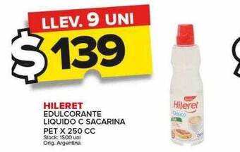 Carrefour Maxi Hileret edulcorante liquido c sacarina pet x 250 cc oferta