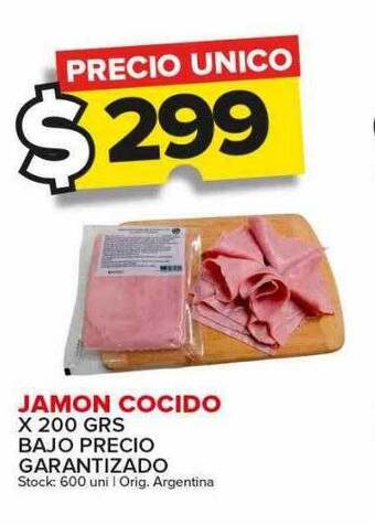 Carrefour Maxi Jamon cocido x 200 grs bajo precio garantizado oferta