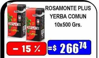 Dulcenter Rosamonte plus yerba comun oferta
