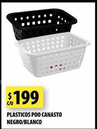 Punto Mayorista Plasticos poo canasto negro blanco oferta
