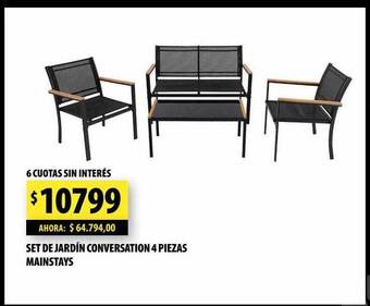 Punto Mayorista Set de jardin conversation 4 piezas mainstays oferta