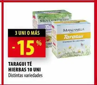 Punto Mayorista Taragui té hierbas 10 uni oferta