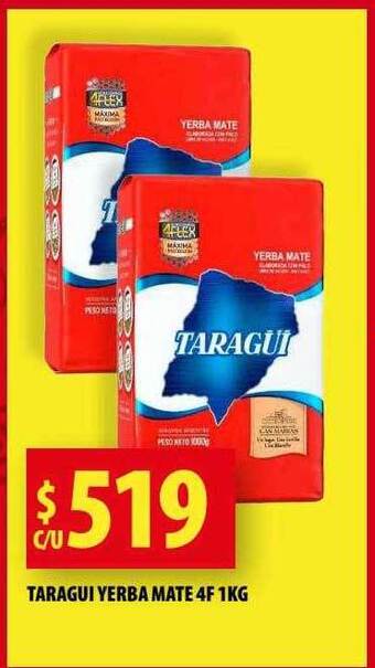 Punto Mayorista Taragui yerba mate 4f oferta