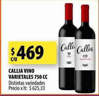Punto Mayorista Callia vino varietales oferta