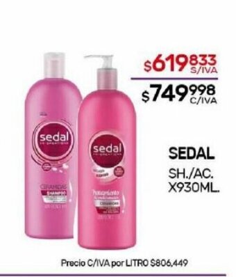 Nini Mayorista Sedal Sh./Ac x930 ML oferta