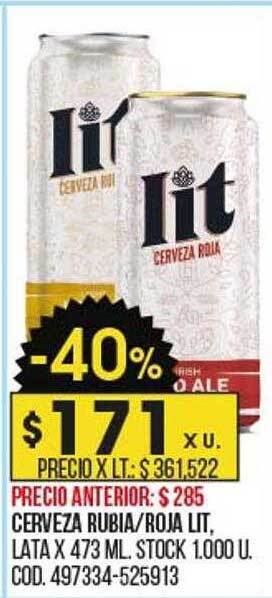 Coto Cerveza rubia roja lit oferta