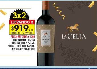 Coto Vino varietal la celia reserva oferta