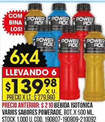 Coto Bebida isotónica varios sabores powerade oferta