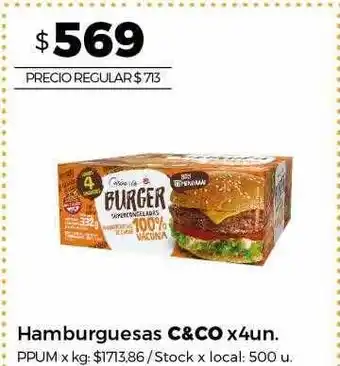 Jumbo Hamburguesas c&co x 4 oferta