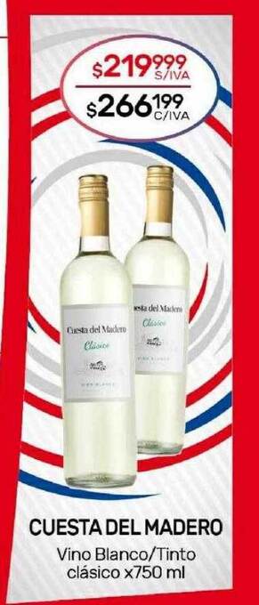 Nini Mayorista Cuesta del madero vino blanco tinto clásico oferta