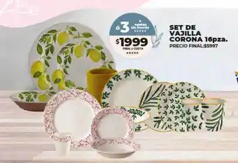 Supermayorista Vital Set de vajilla corona 16 pza oferta