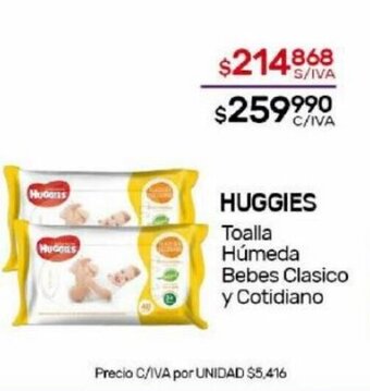 Nini Mayorista Huggies Toalla Húmeda Bebes Clasico y Cotidiano oferta