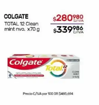 Nini Mayorista Colgate Total 12 Clean mint nvo x70g oferta