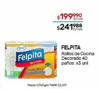 Nini Mayorista Felpita Rollos de Cocina Decorado 40 Paños x 3uni oferta