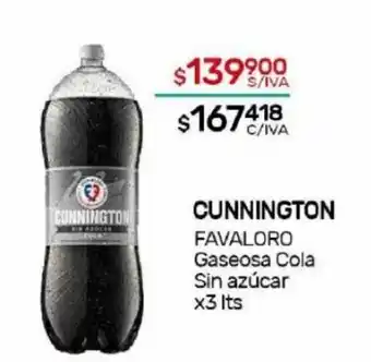 Nini Mayorista Cunnington Favaloro Gaseosa Cola Sin Azúcar x 3lts oferta