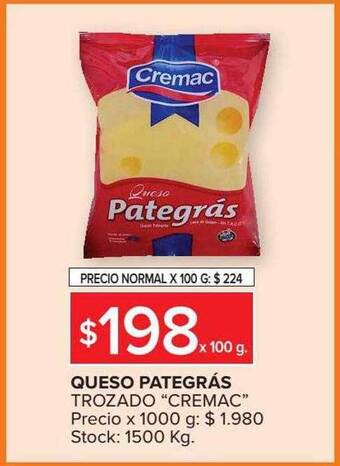 Queso pategrás trozado