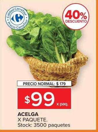 Carrefour Market Acelga x paquete 40% descuento oferta
