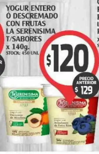 Supermercados Malambo Yogur entero ó descremado con frutas la serenisima t-sabores oferta