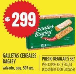 Supermercados Vea Galletas cereales bagley salvado paq. 507 grs oferta
