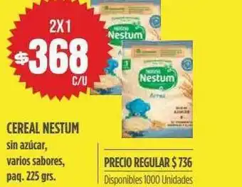 Supermercados Vea Cereal nestum sin azúcar varios sabores paq. 225 grs oferta