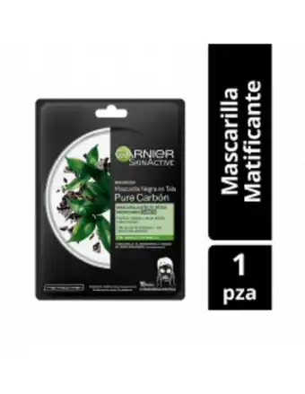Farmacias Líder Garnier skin active pure mascarilla en tela de carbon x 1 oferta