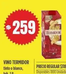 Vino termidor tinto o blanco