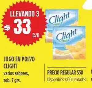 Supermercados Vea Jugo en polvo clight varios sabores sob. 7 grs. oferta