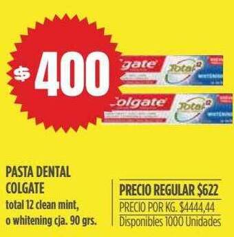Supermercados Vea Pasta dental colgate total 12 clean mint o whitening cja. 90 grs. oferta